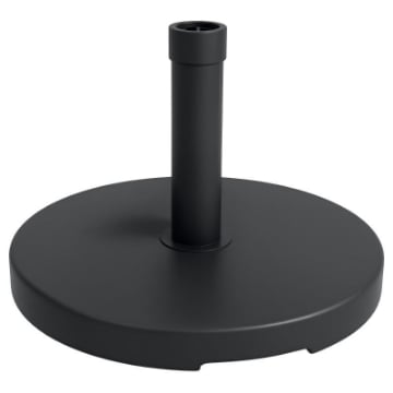 BASE PER OMBRELLONE DA 15 KG ROTONDA PER PALI DA 24-38 MM PLASTICA E CEMENTO 46.5 CM NERO
