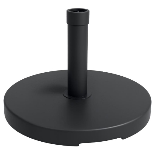 BASE PER OMBRELLONE DA 15 KG ROTONDA PER PALI DA 24-38 MM PLASTICA E CEMENTO 46.5 CM NERO