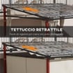 PERGOLA CON TENDE LATERALI E TETTO RETRATTILE IN PC, IN ALLUMINIO E METALLO, 345X300X215-255 CM, CREMA