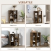 LIBRERIA A CUBI CON 6 RIPIANI PORTAOGGETTI IN LEGNO DAL DESIGN RUSTICO, 61.5X29.5X91.5 CM, MARRONE