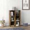 LIBRERIA A CUBI CON 6 RIPIANI PORTAOGGETTI IN LEGNO DAL DESIGN RUSTICO, 61.5X29.5X91.5 CM, MARRONE