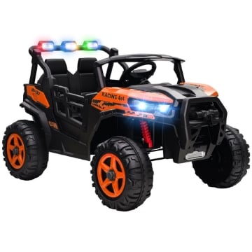 MACCHINA ELETTRICA PER BAMBINI 3-8 ANNI 24V A 2 POSTI, DOPPIO MOTORE, TELECOMANDO E SOFT START, ARANCIONE