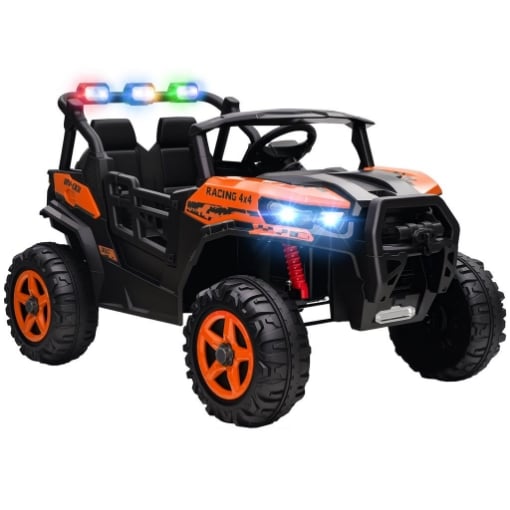 MACCHINA ELETTRICA PER BAMBINI 3-8 ANNI 24V A 2 POSTI, DOPPIO MOTORE, TELECOMANDO E SOFT START, ARANCIONE