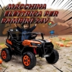 MACCHINA ELETTRICA PER BAMBINI 3-8 ANNI 24V A 2 POSTI, DOPPIO MOTORE, TELECOMANDO E SOFT START, ARANCIONE