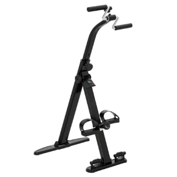 CYCLETTE PER RIABILITAZIONE GAMBE E BRACCIA PIEGHEVOLE, SCHERMO LCD E ALTEZZA MANUBRIO REGOLABILE, NERO