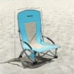 SET 2 SEDIE DA SPIAGGIA PIEGHEVOLI CON BRACCIOLI CON PORTABICCHIERI E BORSA DI TRASPORTO, BLU