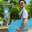 SET 2 SEDIE DA SPIAGGIA PIEGHEVOLI CON BRACCIOLI CON PORTABICCHIERI E BORSA DI TRASPORTO, BLU