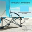 SET 2 SEDIE DA SPIAGGIA PIEGHEVOLI CON BRACCIOLI CON PORTABICCHIERI E BORSA DI TRASPORTO, BLU