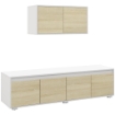 SET 2 PEZZI IN TRUCIOLATO, MOBILE TV MAX 70" 160X39X43 CM E MOBILE MULTIUSO A PARETE 80X35X40 CM