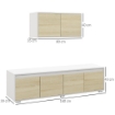 SET 2 PEZZI IN TRUCIOLATO, MOBILE TV MAX 70" 160X39X43 CM E MOBILE MULTIUSO A PARETE 80X35X40 CM
