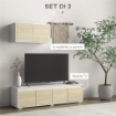 SET 2 PEZZI IN TRUCIOLATO, MOBILE TV MAX 70" 160X39X43 CM E MOBILE MULTIUSO A PARETE 80X35X40 CM
