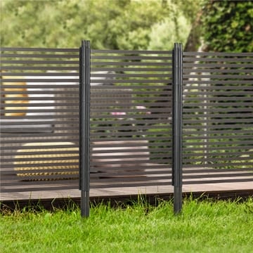 RECINZIONE DIVISORIO DA GIARDINO MODULABILE AUTOPORTANTE IN ACCIAIO, 93X22X150 CM, MARRONE