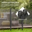RECINZIONE DIVISORIO DA GIARDINO MODULABILE AUTOPORTANTE IN ACCIAIO, 93X22X150 CM, MARRONE