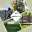 RECINZIONE DIVISORIO DA GIARDINO MODULABILE AUTOPORTANTE IN ACCIAIO, 93X22X150 CM, MARRONE