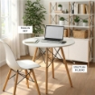 NAIROBI TAVOLO TONDO CON TOP BIANCO E GAMBE EFFETTO LEGNO 60 X 74 CM