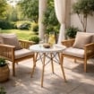 NAIROBI TAVOLO TONDO CON TOP BIANCO E GAMBE EFFETTO LEGNO 60 X 74 CM