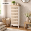 CHARM CASSETTIERA A 6 CASSETTI 40X30XH112 CM COLORE BIANCO E CREMA 
