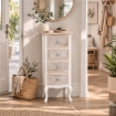 CHARM CASSETTIERA A 4 CASSETTI 40X35X100 CM COLORE BIANCO E CREMA