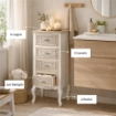 CHARM CASSETTIERA A 4 CASSETTI 40X35X100 CM COLORE BIANCO E CREMA