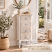CHARM CASSETTIERA A 4 CASSETTI 40X35X100 CM COLORE BIANCO E CREMA