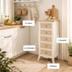 CHARM CASSETTIERA A 5 CASSETTI 38X28X103 CM COLORE BIANCO E CREMA
