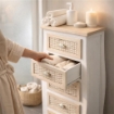 CHARM CASSETTIERA A 5 CASSETTI 38X28X103 CM COLORE BIANCO E CREMA