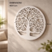 PANNELLO DEORATIVO TONDO IN METALLO 40 CM ALBERO DELLA VITA BIANCO