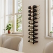 PORTABOTTIGLIE DA PARETE A 10 RIPIANI IN ACCIAIO NERO PER 10 BOTTIGLIE,, 27X10X116 CM