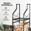 PORTALEGNA A 2 LIVELLI IN METALLO CON BASE RIALZATA, 34X30X80 CM, NERO