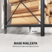 PORTALEGNA A 2 LIVELLI IN METALLO CON BASE RIALZATA, 34X30X80 CM, NERO