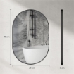 SPECCHIO BAGNO OVALE DA PARETE CON CORNICE IN ALLUMINIO, VERTICALE O ORIZZONTALE, 60X90CM, NERO