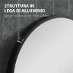 SPECCHIO BAGNO OVALE DA PARETE CON CORNICE IN ALLUMINIO, VERTICALE O ORIZZONTALE, 60X90CM, NERO