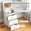 TAVOLO DA TRUCCO IN LEGNO CON SPECCHIO RIBALTABILE, 2 CASSETTI E SGABELLO, 50X40X113.5 CM, BIANCO