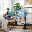VENTILATORE NEBULIZZATORE REGOLABILE 3 VELOCITÓ E 3 MODALITÓ, OSCILLAZIONE A 75¦, TELECOMANDO, NERO