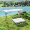 TAVOLO DA GIARDINO PIEGHEVOLE CON MANIGLIA ACCIAIO E PLASTICA 180X74X74 CM BIANCO