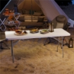 TAVOLO DA GIARDINO PIEGHEVOLE CON MANIGLIA ACCIAIO E PLASTICA 180X74X74 CM BIANCO