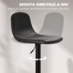 SET 2 SGABELLI DA BAR CON SCHIENALE E POGGIAPIEDI, ALTEZZA REGOLABILE, PELLE PU E IMBOTTITURA, NERO