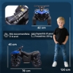 QUAD ELETTRICO PER BAMBINI ATV CON BATTERIA RICARICABILE 6V, FARI LED E MUSICA, ETÓ 3-8 ANNI, BLU