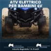 QUAD ELETTRICO PER BAMBINI ATV CON BATTERIA RICARICABILE 6V, FARI LED E MUSICA, ETÓ 3-8 ANNI, BLU