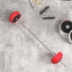 SET BILANCIERE E DISCHI DA 30 KG TOTALI CON 6 PESI E 2 DADI, IN METALLO, PU E SABBIA, 170X26X26 CM, ROSSO