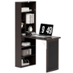 SCRIVANIA MODERNA PIEGHEVOLE CON LIBRERIA E LAVAGNA, IN LEGNO E METALLO, 98X51X153 CM, MARRONE