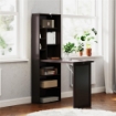 SCRIVANIA MODERNA PIEGHEVOLE CON LIBRERIA E LAVAGNA, IN LEGNO E METALLO, 98X51X153 CM, MARRONE