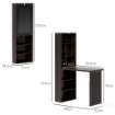 SCRIVANIA MODERNA PIEGHEVOLE CON LIBRERIA E LAVAGNA, IN LEGNO E METALLO, 98X51X153 CM, MARRONE