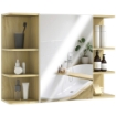 SPECCHIERA BAGNO CON ARMADIETTO A 2 RIPIANI E 6 VANI APERTI, 80X20X59 CM, LEGNO