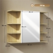SPECCHIERA BAGNO CON ARMADIETTO A 2 RIPIANI E 6 VANI APERTI, 80X20X59 CM, LEGNO