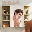 SPECCHIERA BAGNO CON ARMADIETTO A 2 RIPIANI E 6 VANI APERTI, 80X20X59 CM, LEGNO