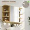SPECCHIERA BAGNO CON ARMADIETTO A 2 RIPIANI E 6 VANI APERTI, 80X20X59 CM, LEGNO