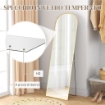 SPECCHIO DA TERRA E PARETE MODERNO IN LEGA DI ALLUMINIO CON SUPPORTO PIEGHEVOLE, 50X161.5 CM, ORO