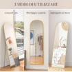 SPECCHIO DA TERRA E PARETE MODERNO IN LEGA DI ALLUMINIO CON SUPPORTO PIEGHEVOLE, 50X161.5 CM, ORO