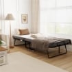 LETTO PIEGHEVOLE SINGOLO 90X200 CM CON MATERASSO SPESSO 10 CM, RETE IN METALLO E RUOTE CON FRENO, NERO